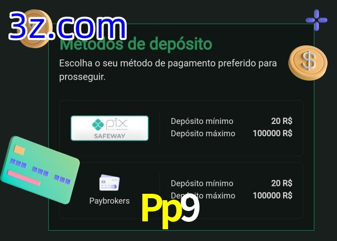 O cassino Pp9 oferece uma grande variedade de métodos de pagamento